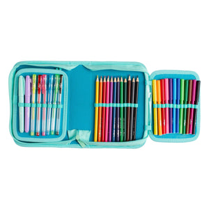Smiggle - Hey There Briefpapier-Set mit Malstiften und Bleistiftbox