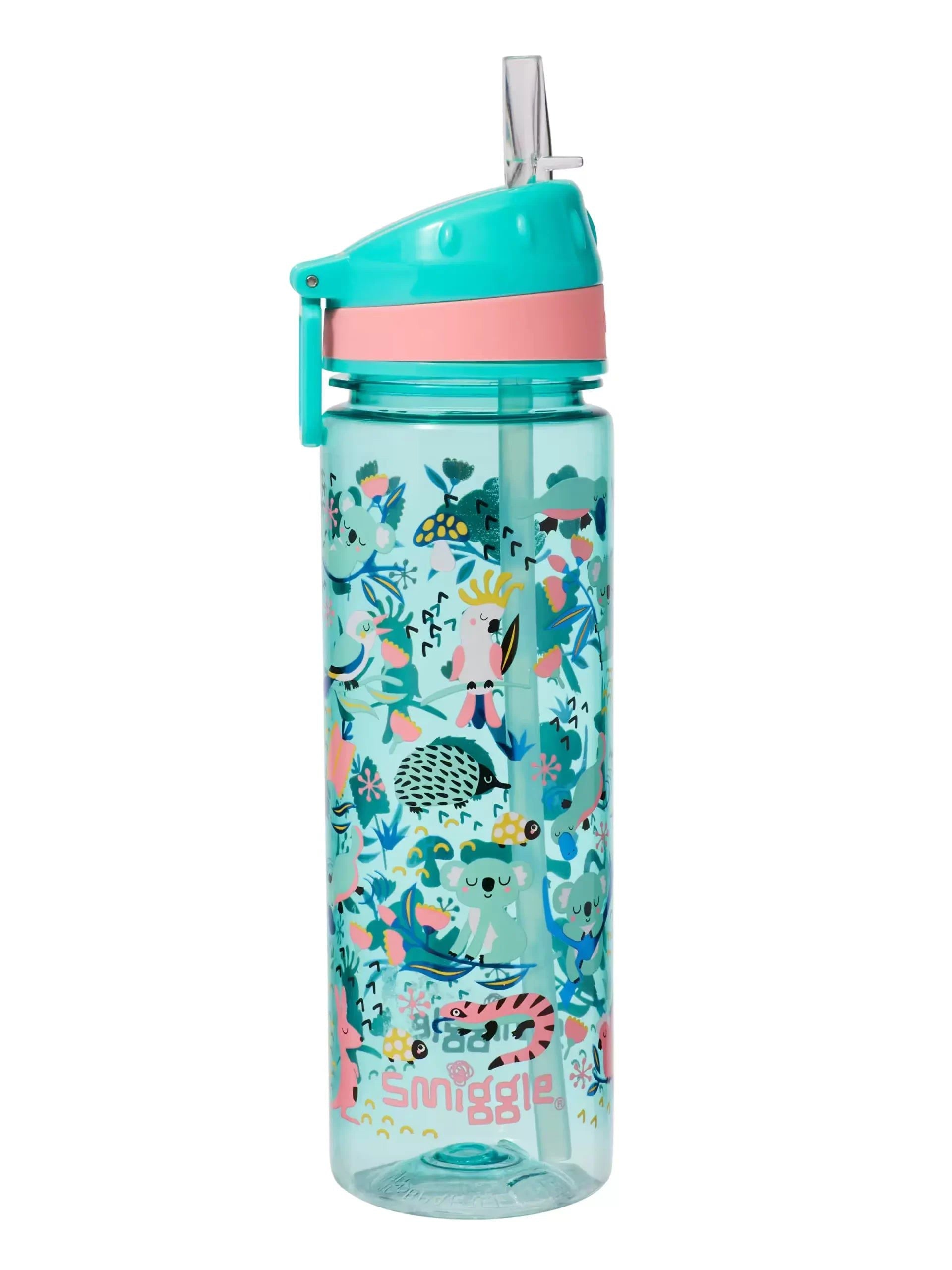 Smiggle – Hi There 650 ml BPA-freie Wasserflasche mit Strohhalm