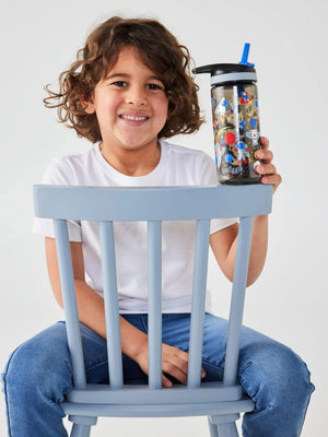 Smiggle - Let's Play 440 ML BPA-freie Trinkflasche mit Strohhalm