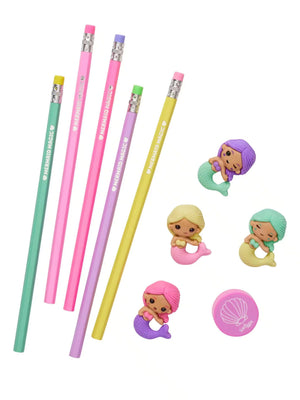 Smiggle – Meerjungfrauen-Radiergummi- und Bleistift-Set