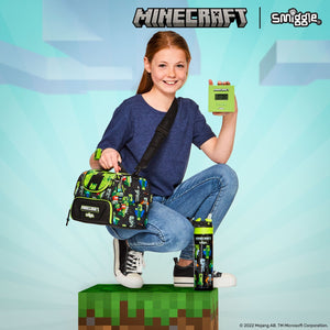Smiggle – Minecraft 520 ml Stahlflasche mit automatischem Strohhalm