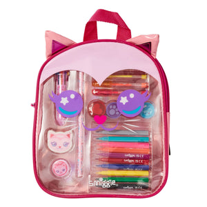Smiggle - Süßes rotes Katzen-Buntstift-Rucksack-Set für die Kleinen