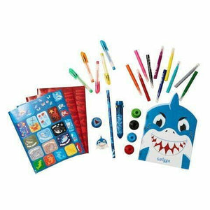 Smiggle - Süßes Blue Shark Crayons Rucksack-Set für die Kleinen