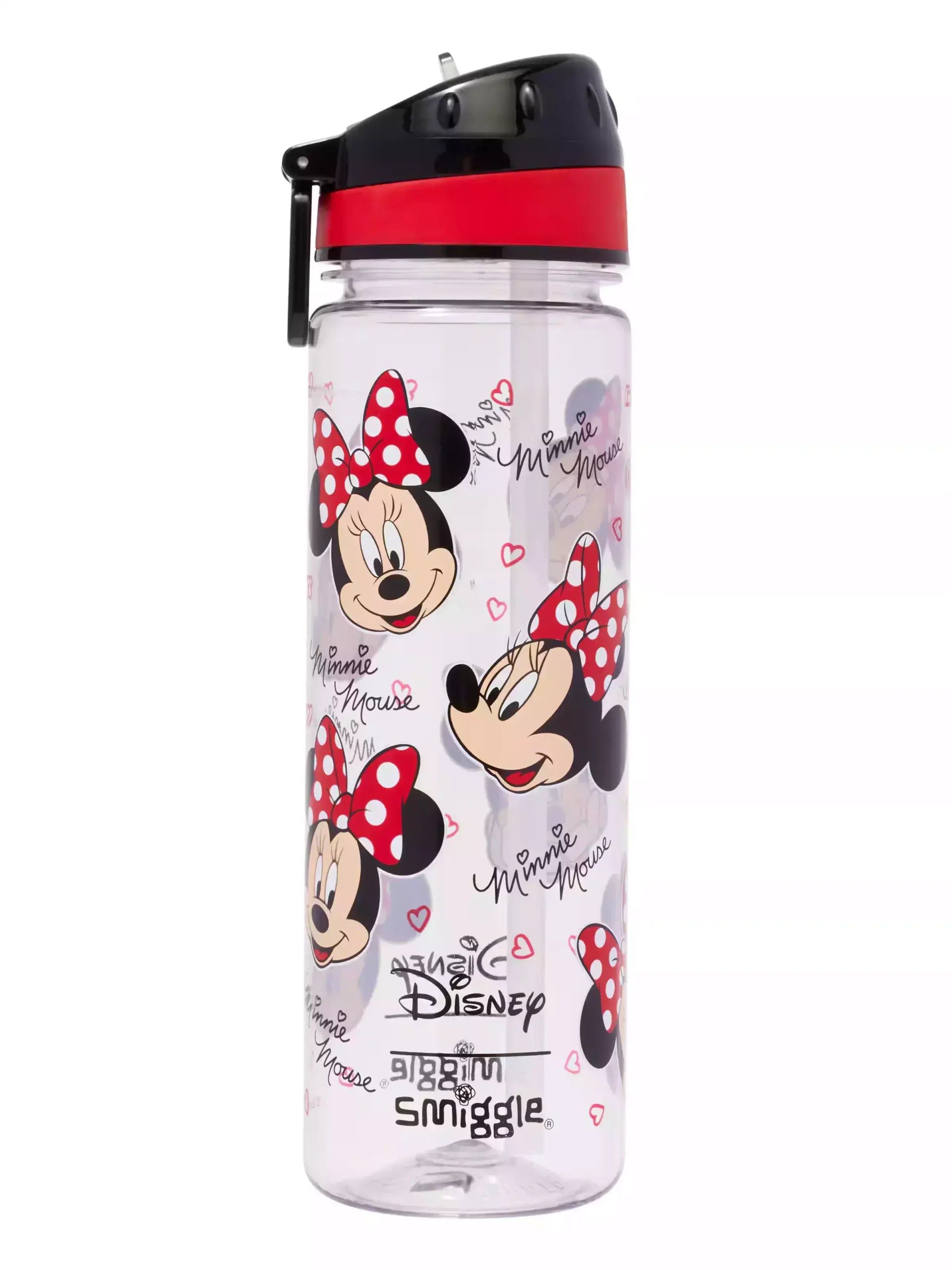 Smiggle – Minnie Mouse 650 ml BPA-freie Wasserflasche mit Strohhalm