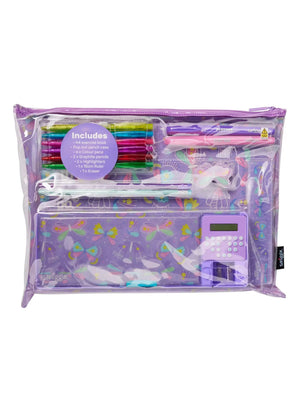 Smiggle - Pop Out Dream Garden Automatisches Federmäppchen mit Taschenrechner und Schreibwarenset