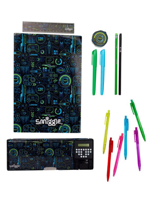 Smiggle – Pop Out Gamer Automatisches Federmäppchen mit Taschenrechner und Schreibwaren-Set