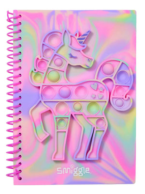Smiggle – Popem Unicorn Popit A5 gestreiftes Notizbuch