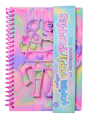 Smiggle – Popem Unicorn Popit A5 gestreiftes Notizbuch