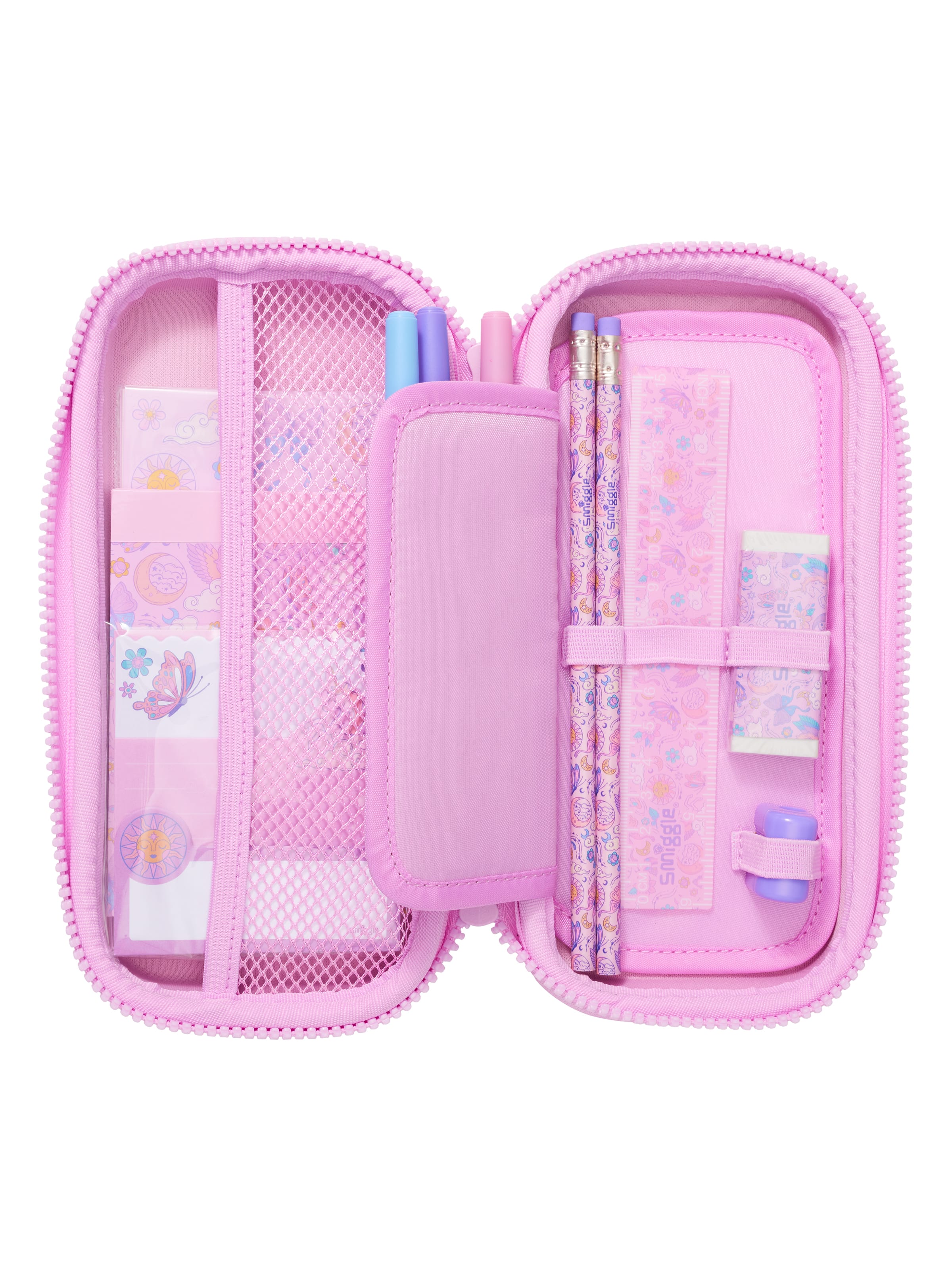 Smiggle - Federmäppchen mit Pailletten-Magie und Schreibwarenset