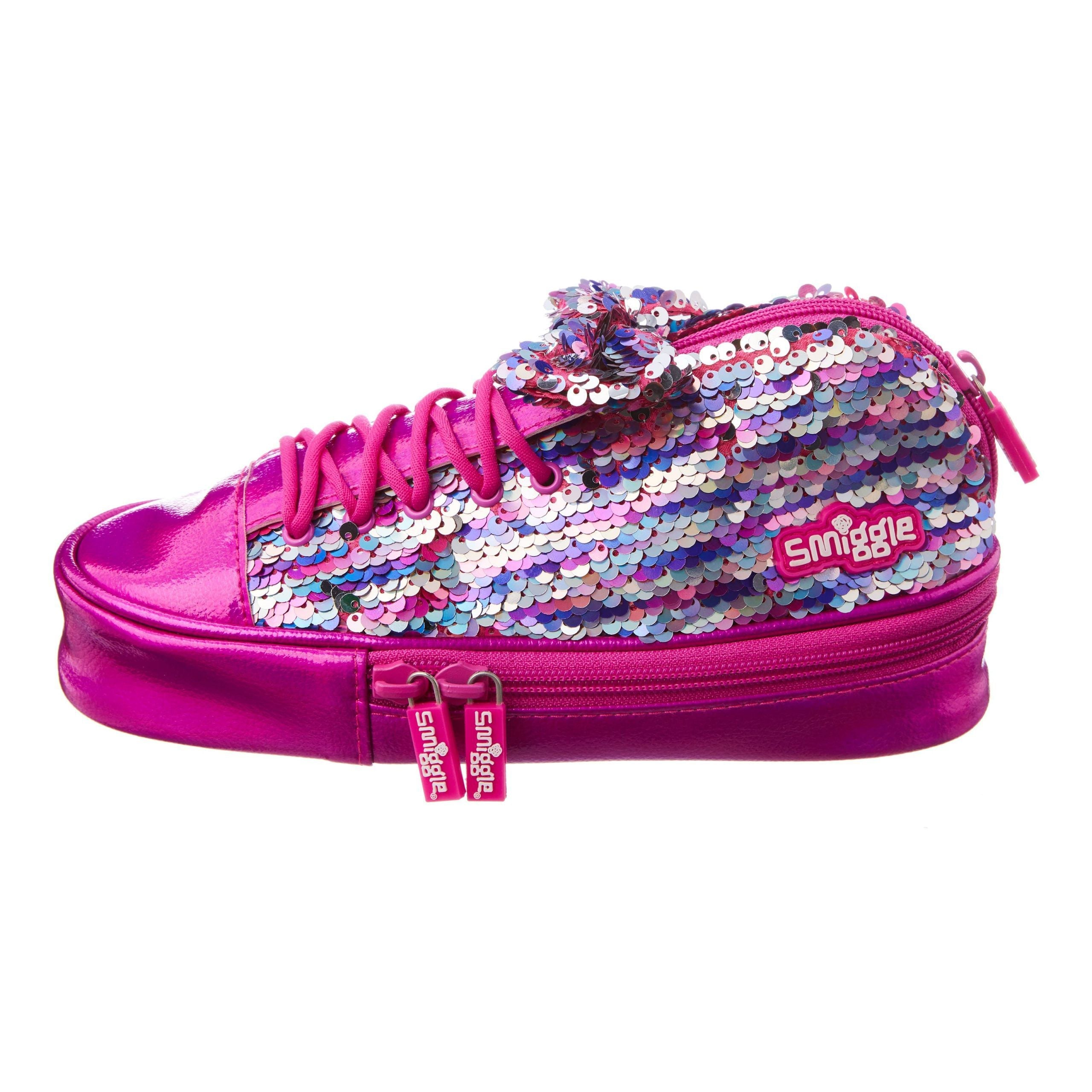 Smiggle – Sneakers Pink Pailletten-Federmäppchen