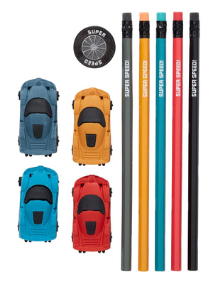 Smiggle - Super Race Stift- und Radiergummi-Set