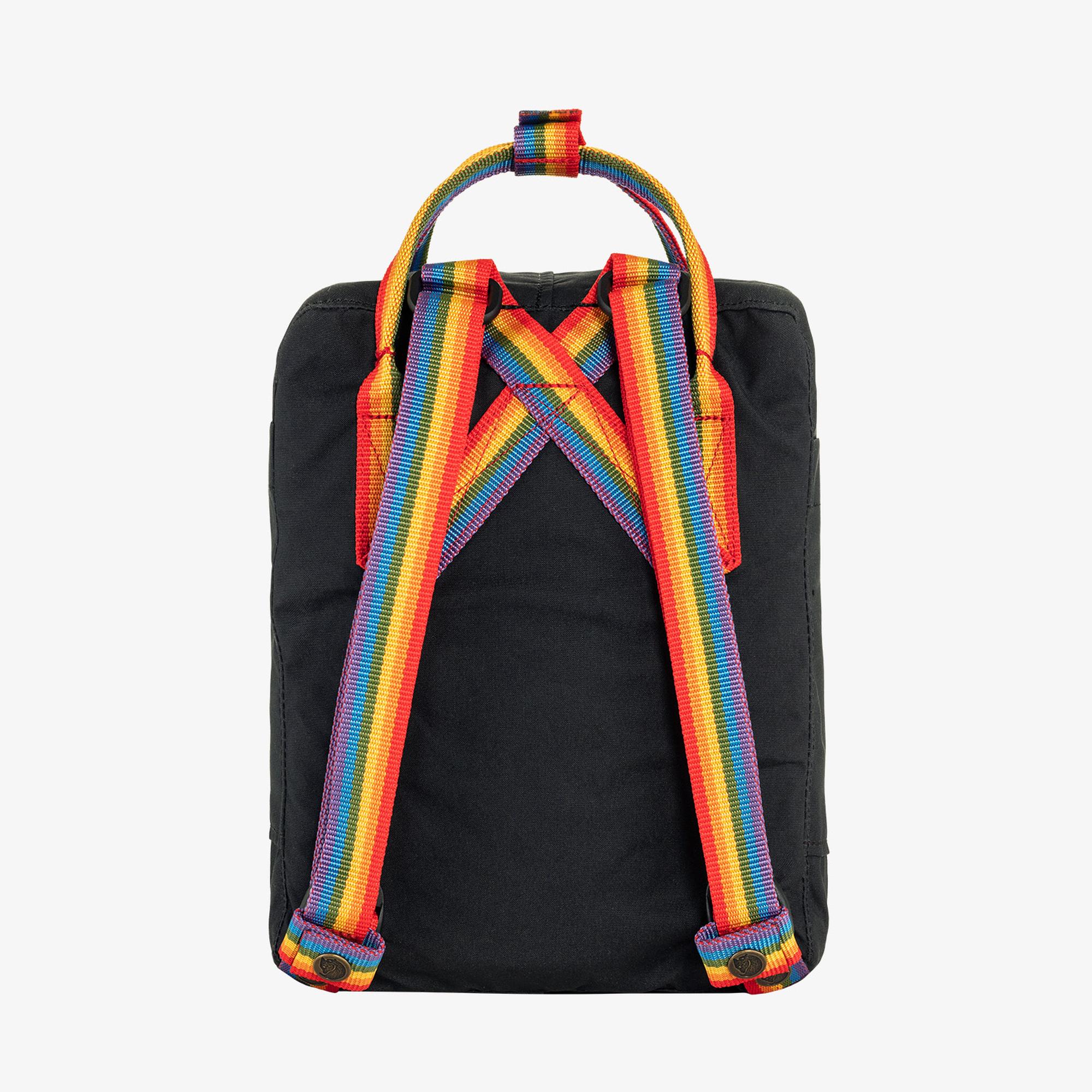 Fjällräven Kånken - Regenbogen Mini Unisex Schwarzer Rucksack