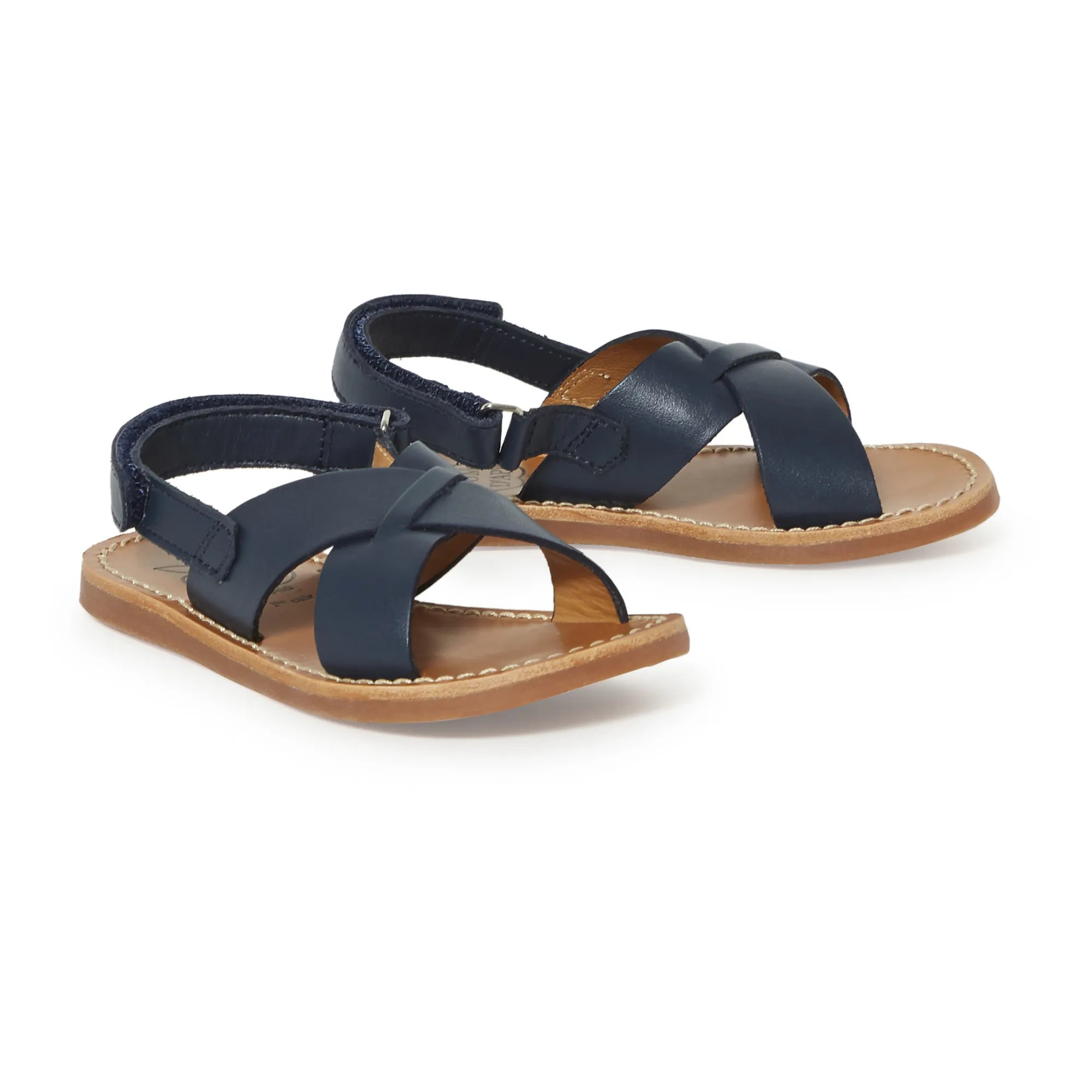 Pom d'Api – Stitch Strand-Kreuzsandalen | Marineblau