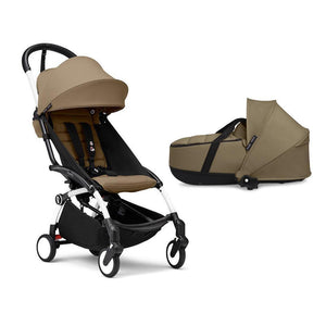 Stokke YOYO3 Newborn Shell to Toddler Bundle-Strollers-Toffee-White | Natural Baby Shower