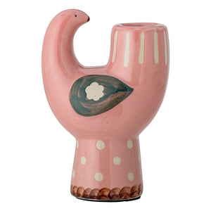 Bloomingville - Stoneware Vogel Kerzenhalter Trudy | Rosa