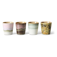 HKliving - Terrakotta Kaffeetassen - 4er Set | Rosa