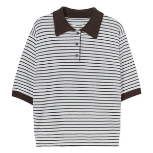 Cordera - Gestreiftes Merinowoll-Polo-Shirt | Braun