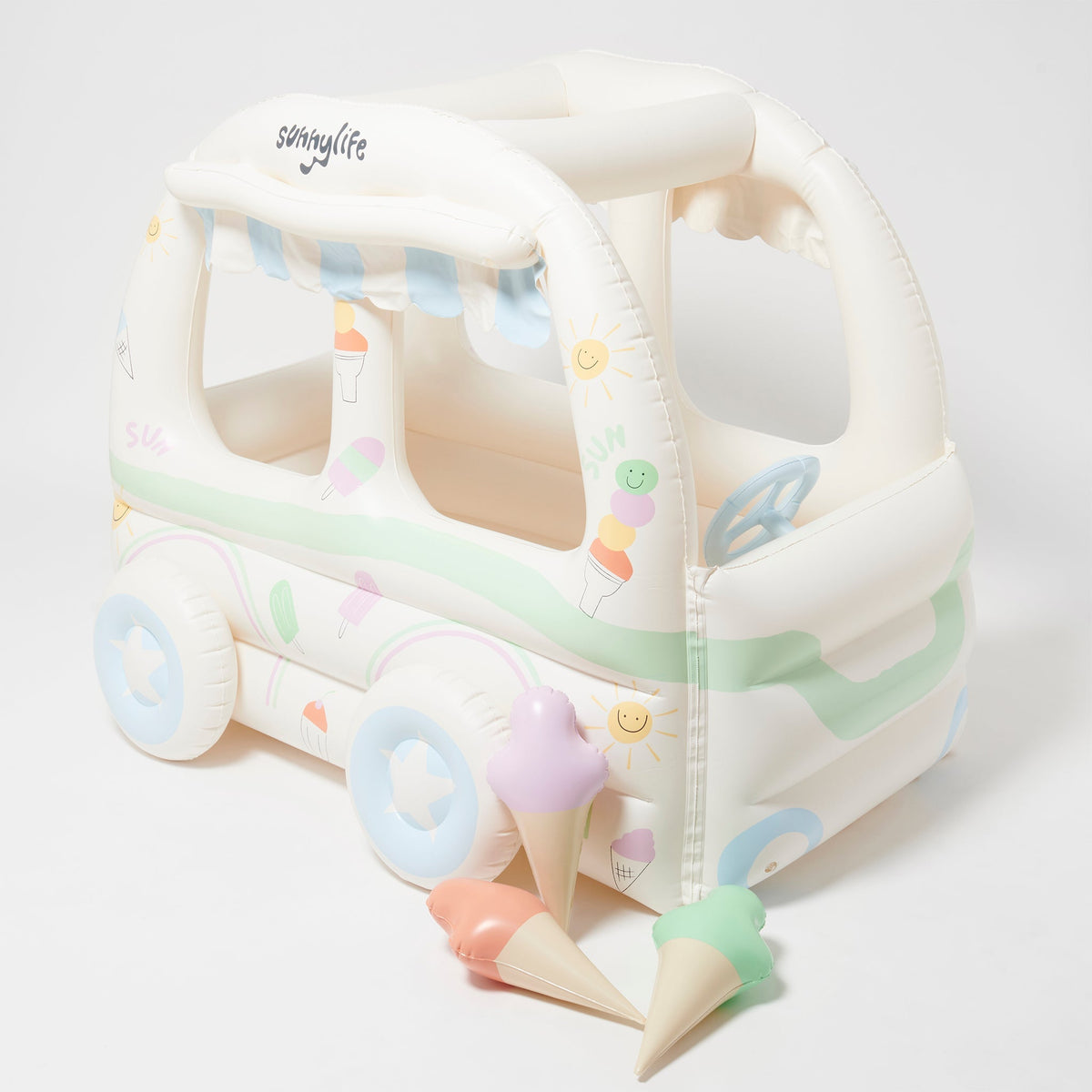 Sunnylife - Aufblasbares Eiswagen-Spielset für Strand und Garten