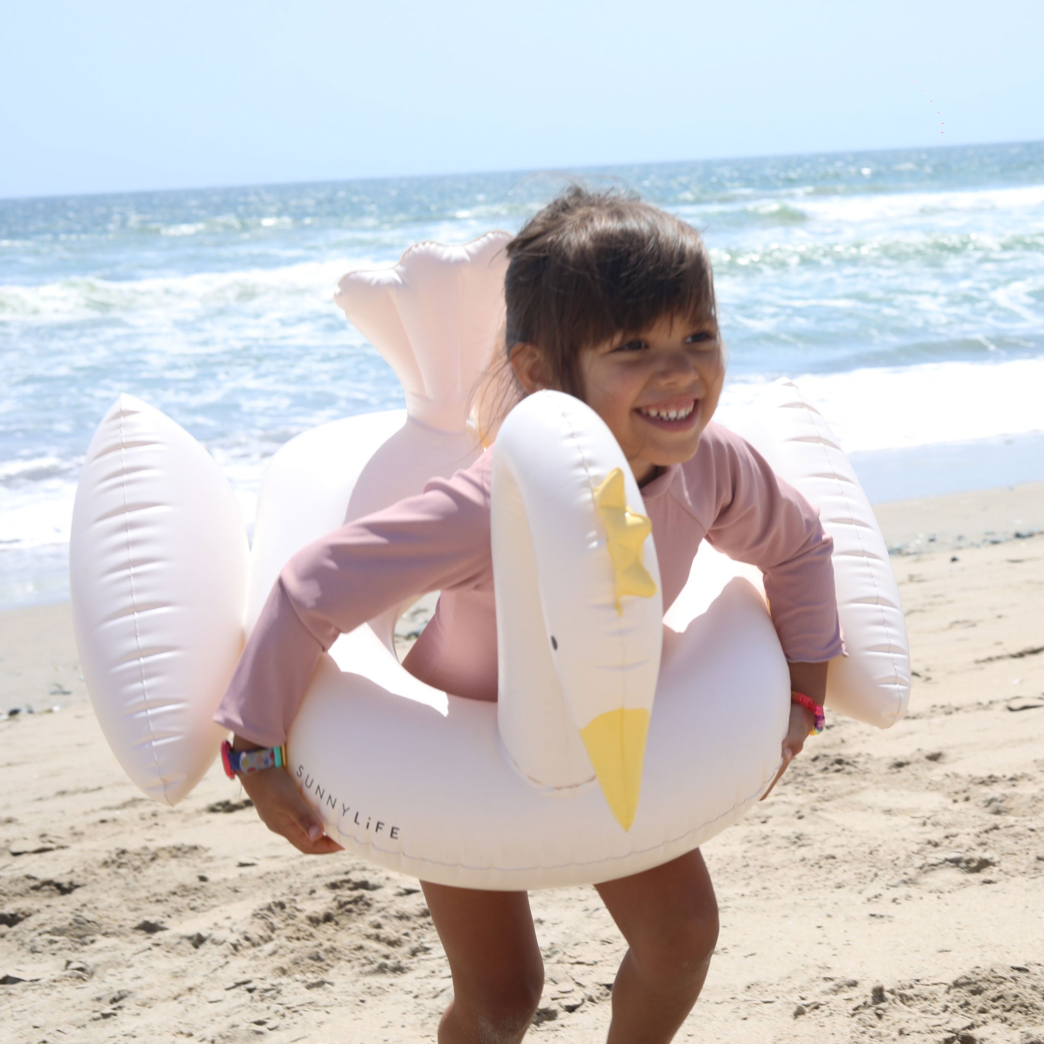 Sunnylife - Prinzessin Schwan Kinder aufblasbarer Schwimmring für Meer und Pool