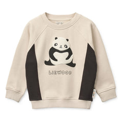 Liewood - Sweatshirt Aude Panda Bio-Baumwolle | Ecru