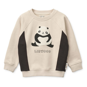 Liewood - Sweatshirt Aude Panda Bio-Baumwolle | Ecru