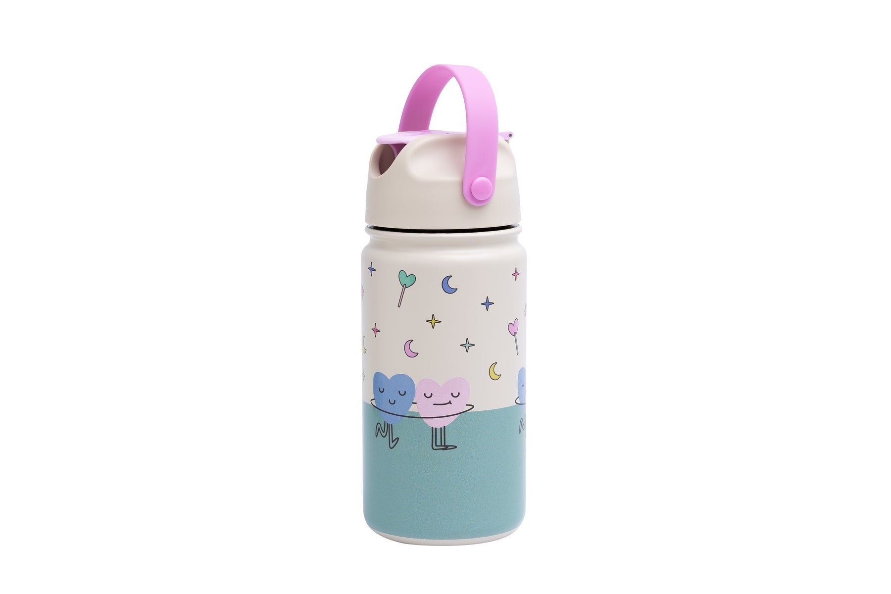 The Cotton Cloud - Dancing Hearts 420ML Edelstahlflasche mit verstecktem Strohhalm