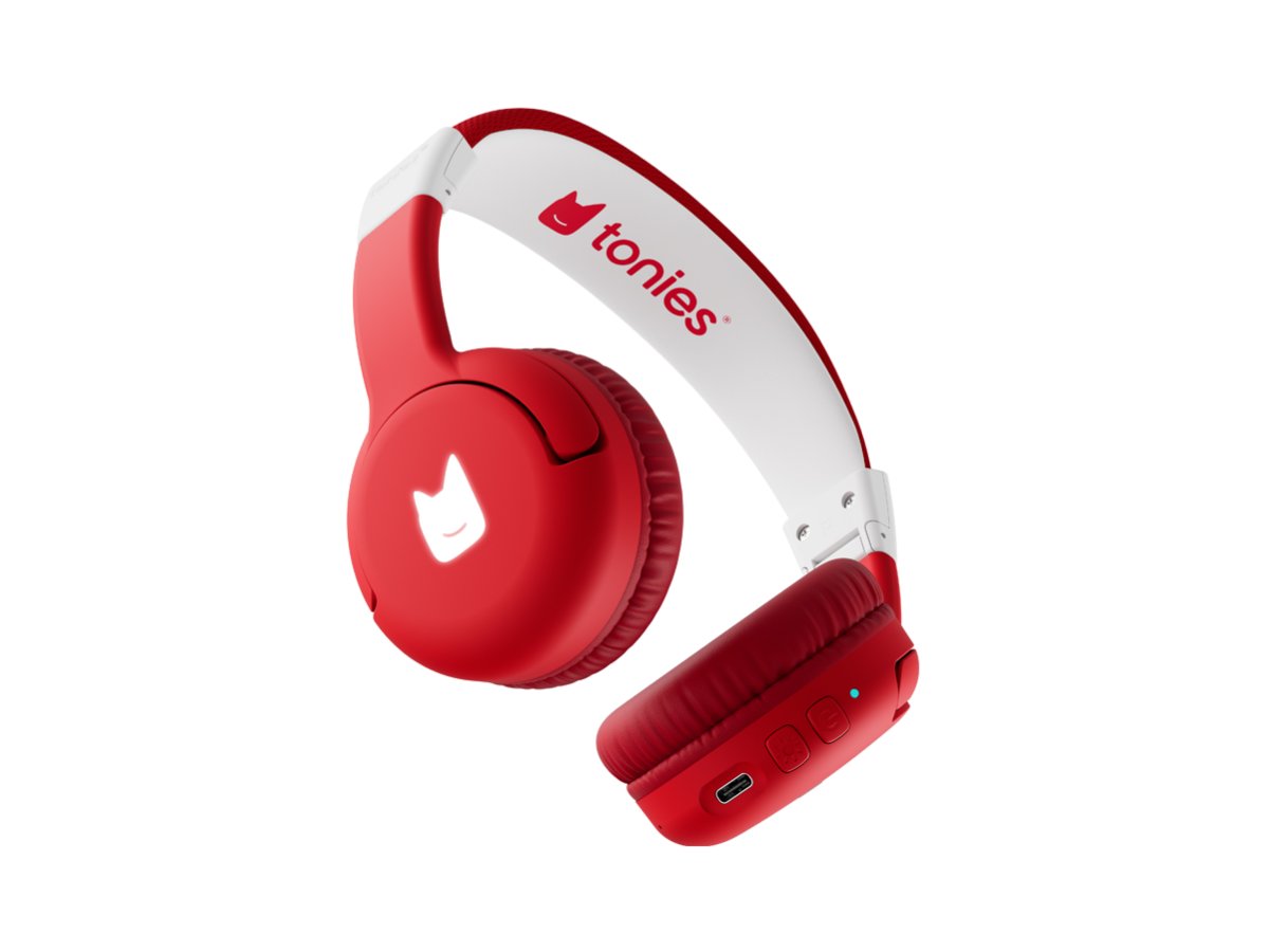 Tonies - Toniebox 2 Bluetooth Kopfhörer, rot, faltbar für Kinder