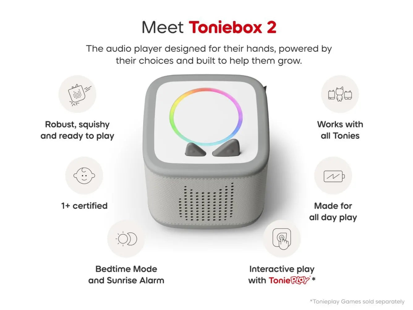 Tonies - Toniebox 2 Graue Starterset Box