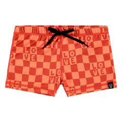 Beach & Bandits – UV-Badeshorts Kariertes Love Recycelte Fasern | Koralle