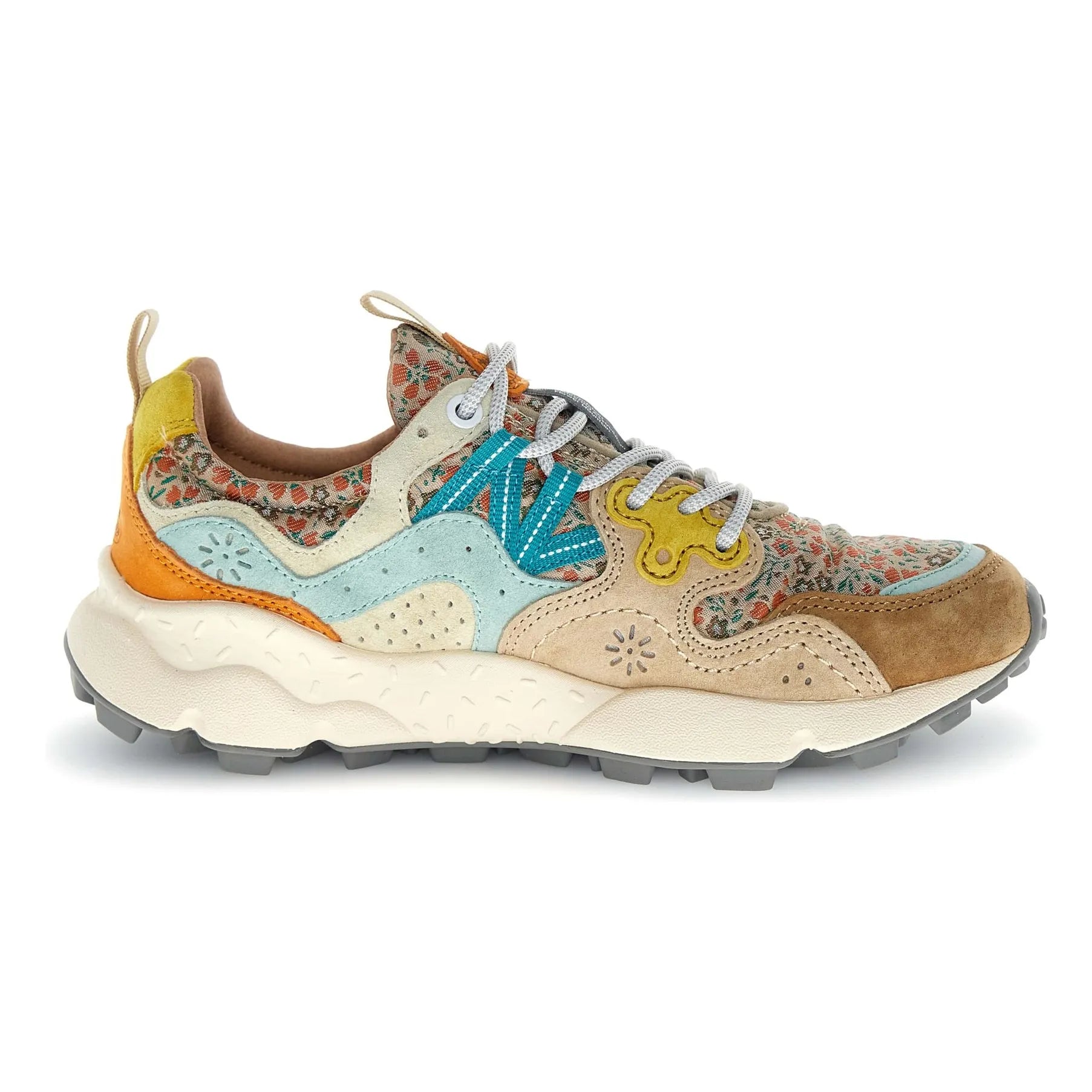 Flower Mountain - Yamano 3 Flowers Wildleder- und Nylon-Sneaker | Camel
