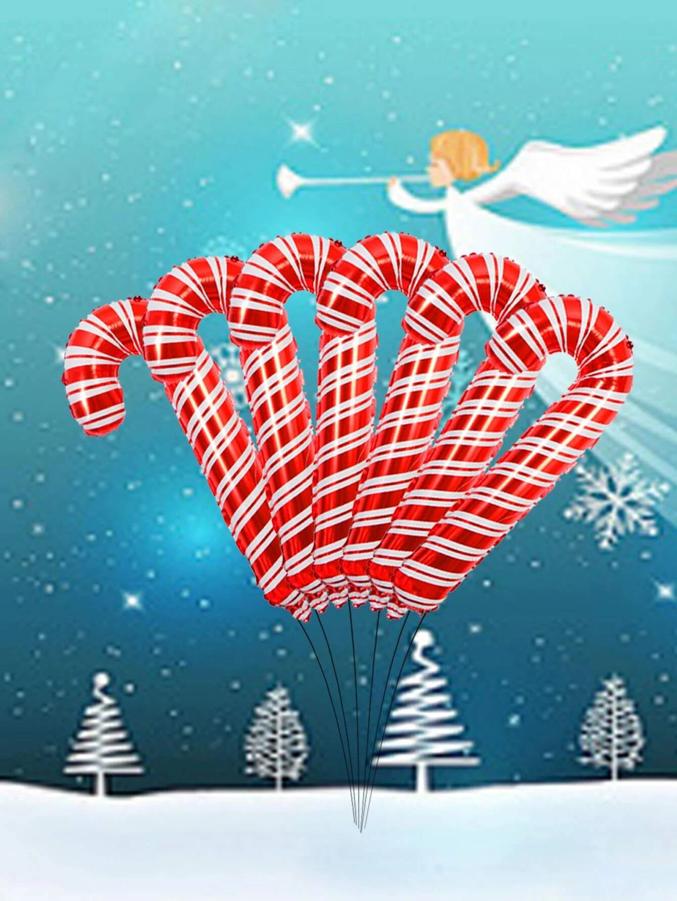 Neujahr – Weihnachts-Zuckerstange, groß, 84 cm, dekorativer Neujahrsballon, 1 Stück