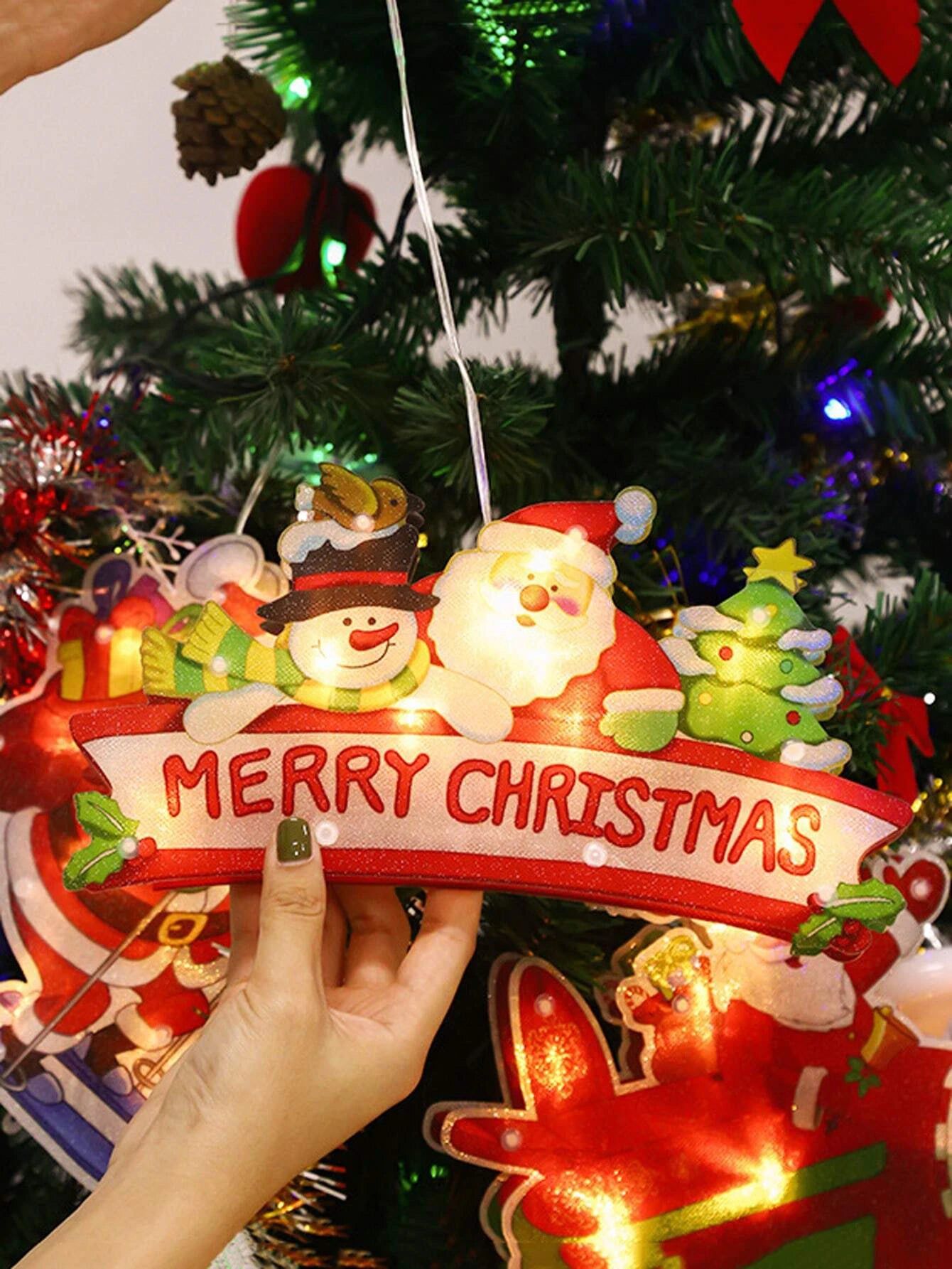 Neujahr - Weihnachten dekorative beleuchtete Frohe Weihnachten Ornament