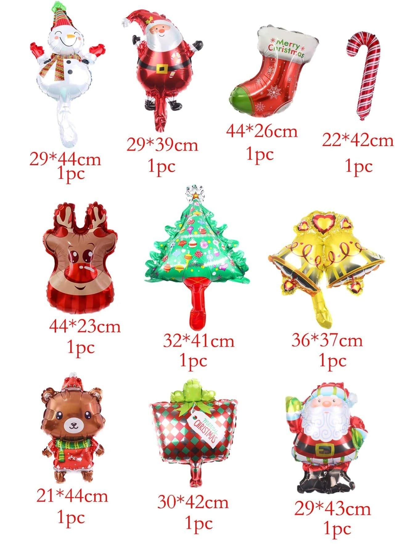 Neujahr – Weihnachts-Neujahrs-Ballons-Set, 10-teilig