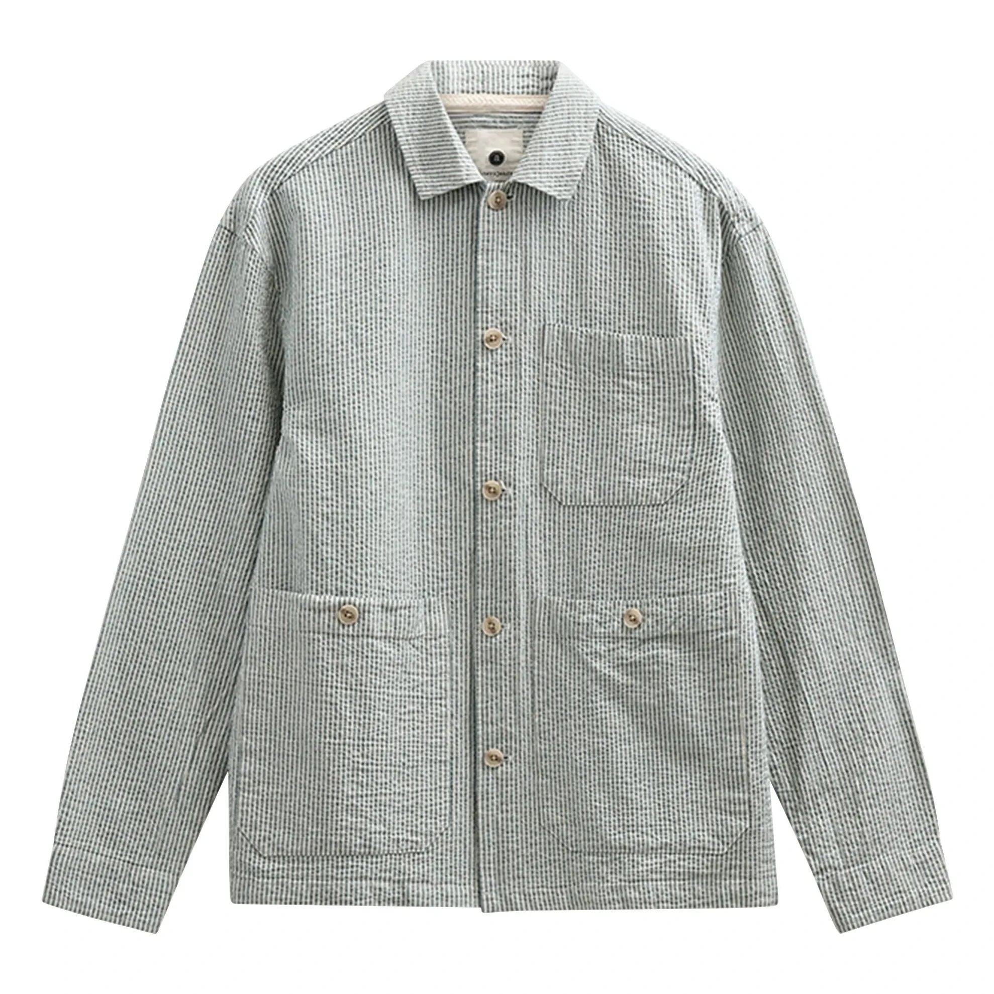 Anerkjendt - Akodin Gestreiftes Overshirt | Hellgrau