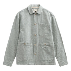 Anerkjendt - Akodin Gestreiftes Overshirt | Hellgrau