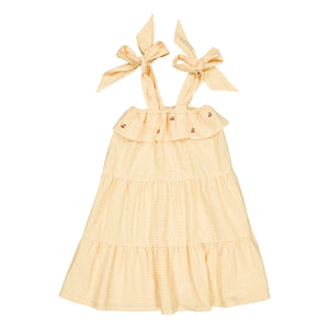 Loir - Olga Gingham Bio-Baumwollkleid | Gelb