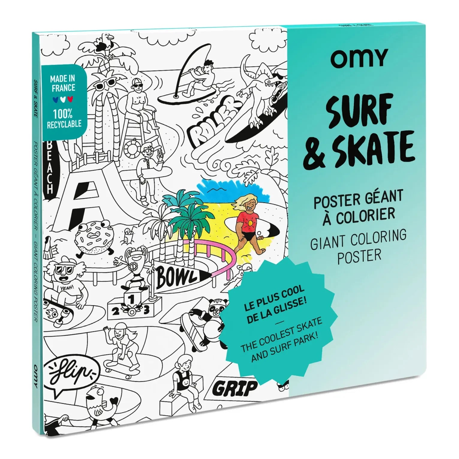 Omy - Ausmalposter - Surf & Skate