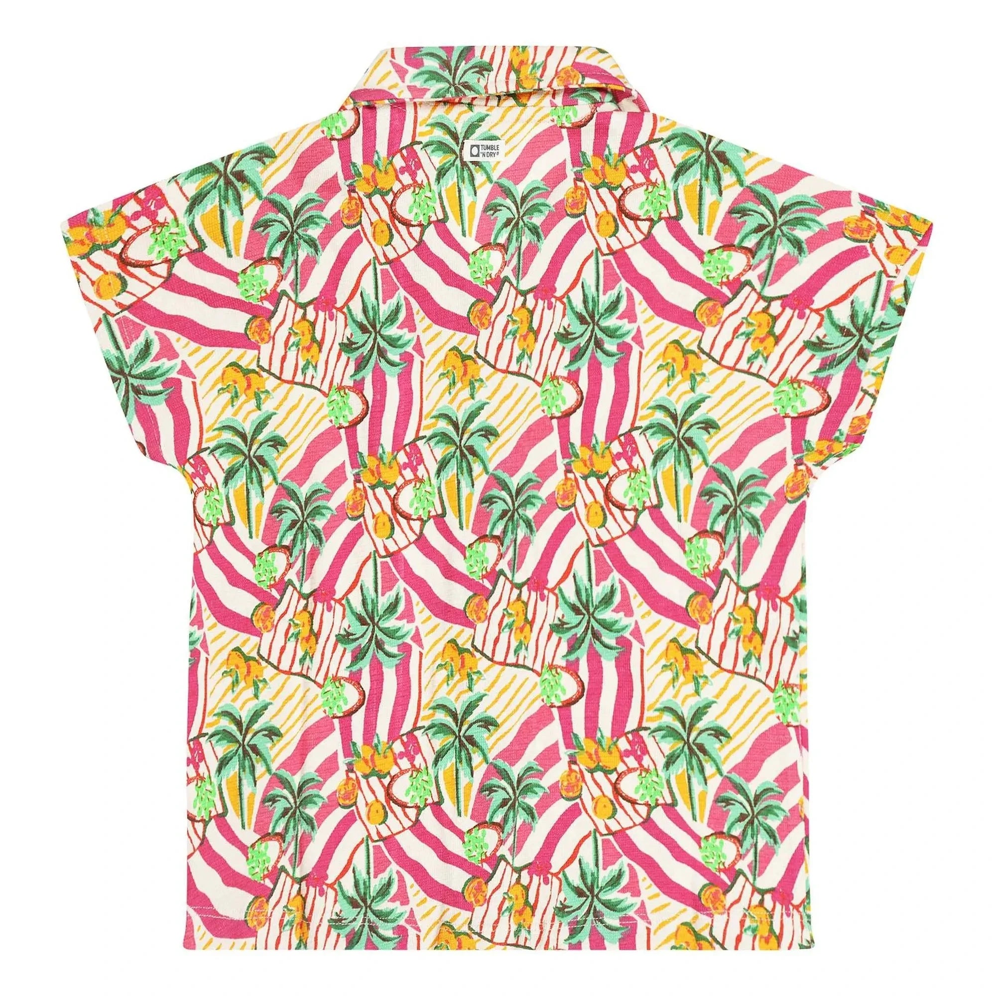 Tumble N'Dry – Vitoria Palm Bio-Baumwollhemd | Rosa