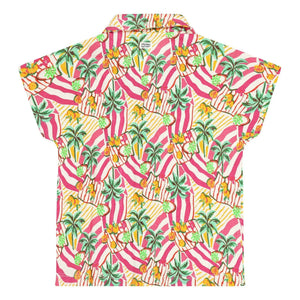 Tumble N'Dry – Vitoria Palm Bio-Baumwollhemd | Rosa