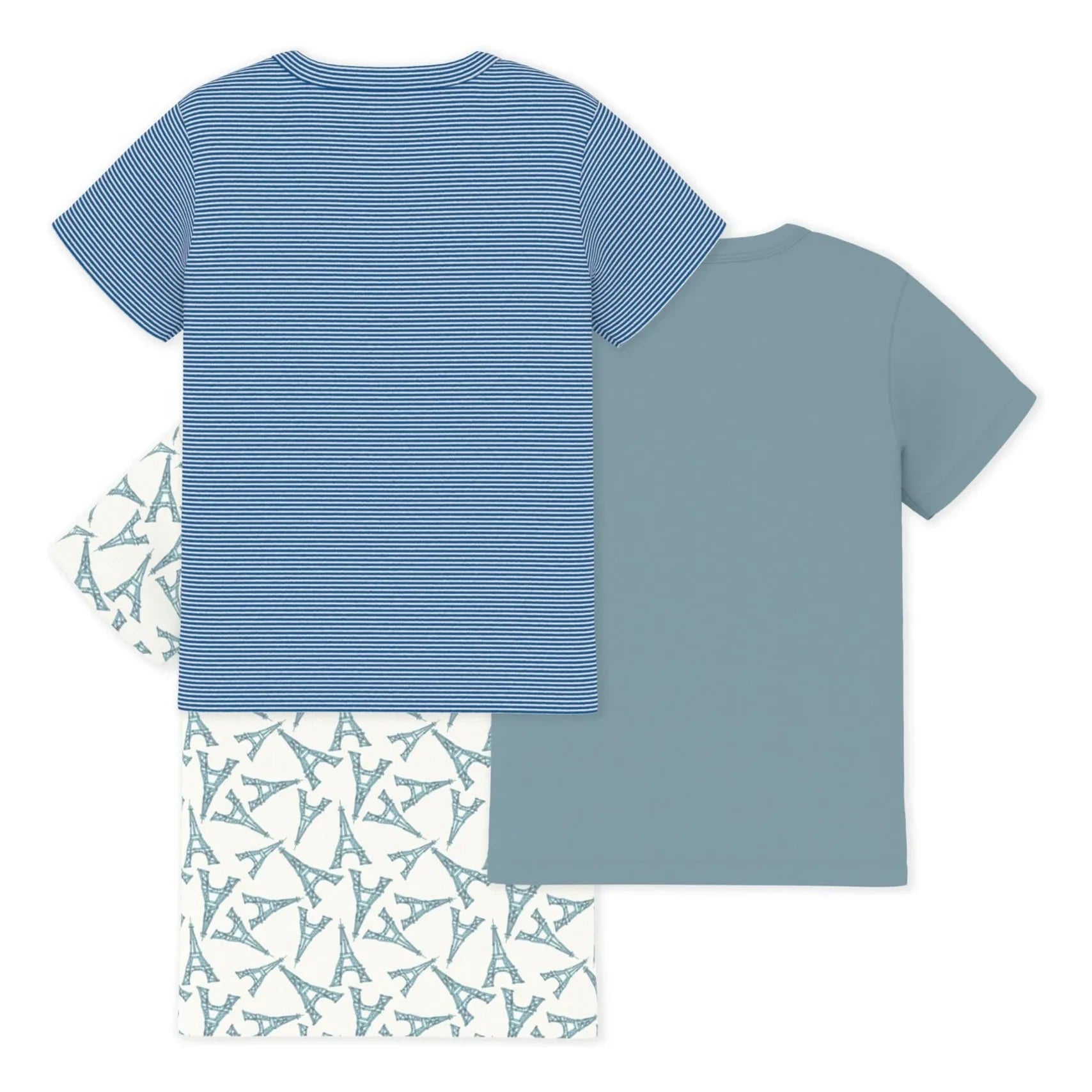 Petit Bateau - 3er-Set Eiffelturm-T-Shirts | Grün
