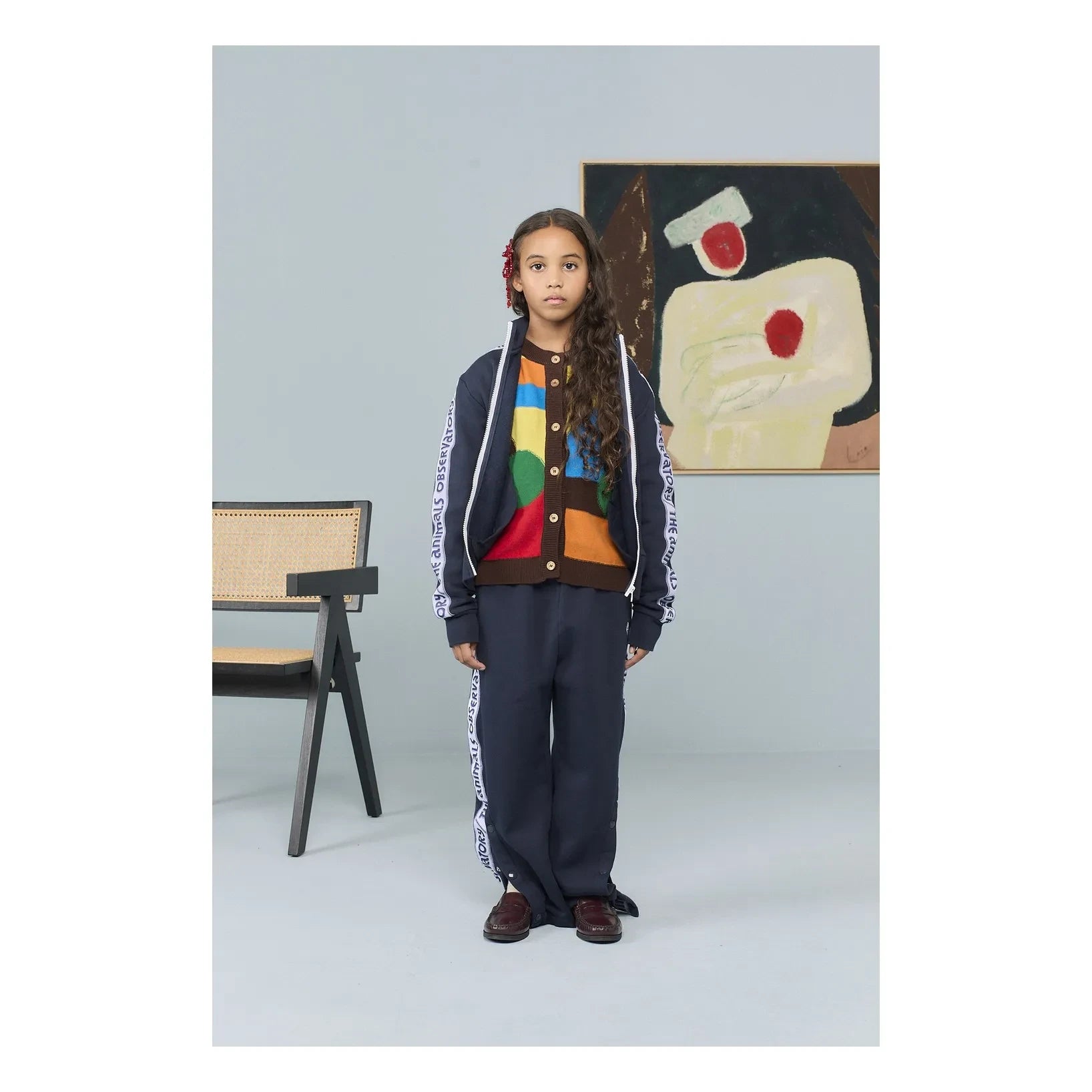 The Animals Observatory - Zebra Zip Sweat | Dunkelblau