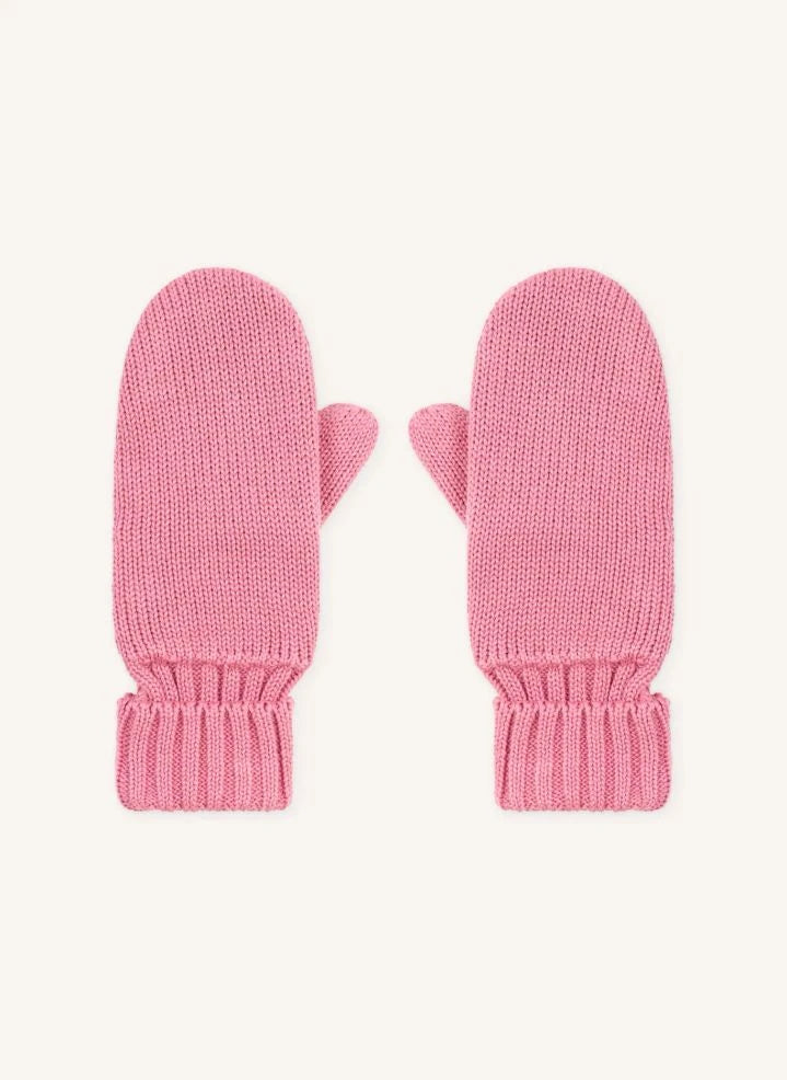 Petit Bateau - Organik Pamuklu Örgü Astarlı Eldivenler | Toz Pembe