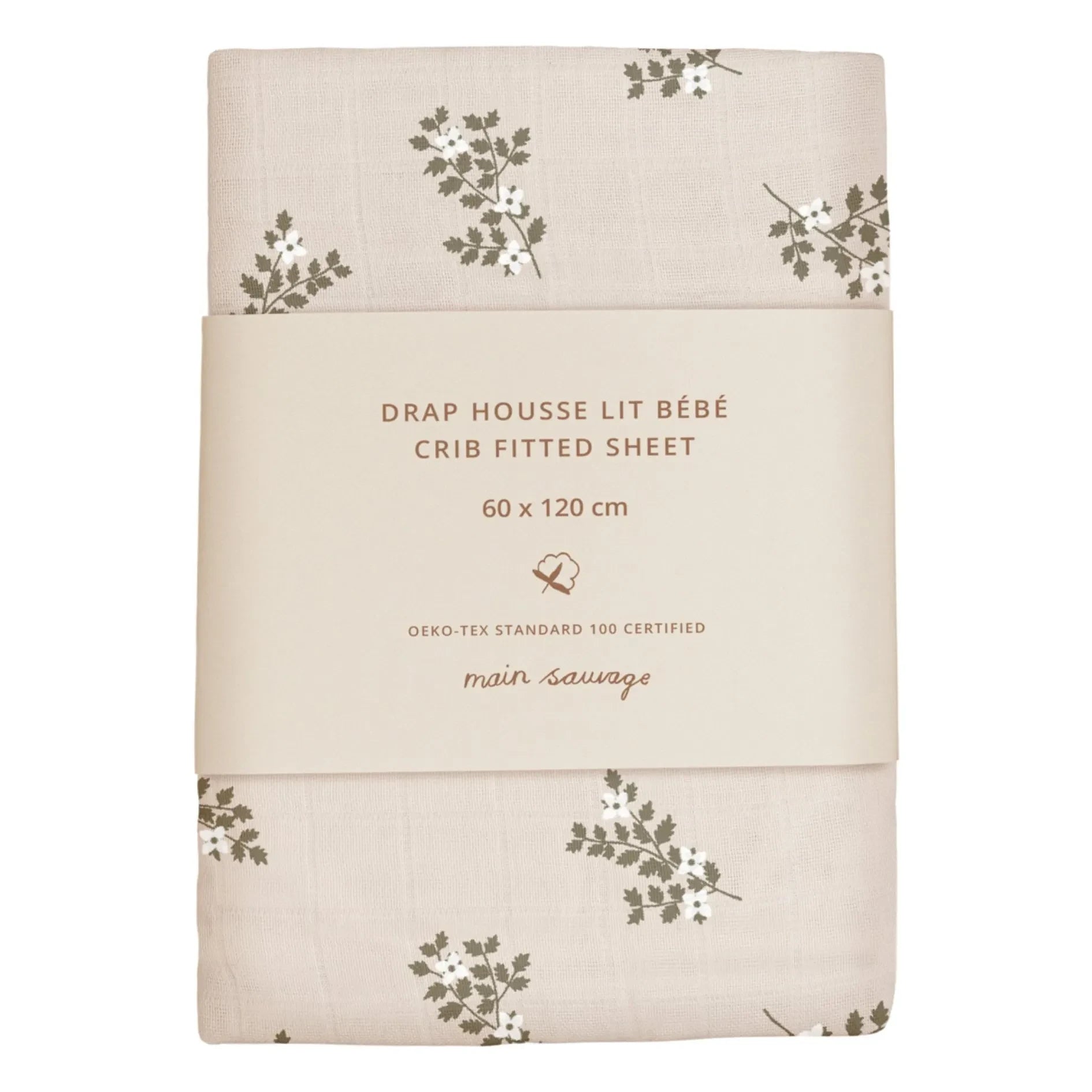 Main Sauvage - Spannbettlaken Holly Flowers | Sand
