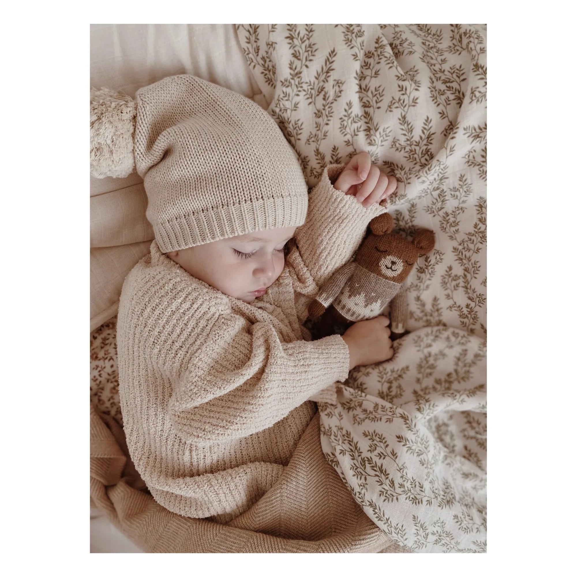 Main Sauvage - Jacquard-Pullover Teddybär | Taupebraun
