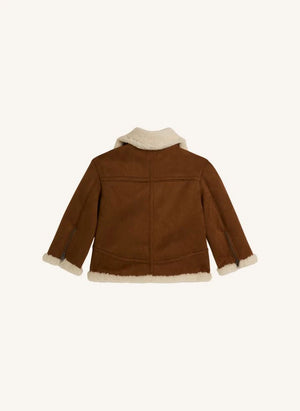 Stella McCartney Kids - Weiche Wildleder-Sherpa-Jacke | Braun