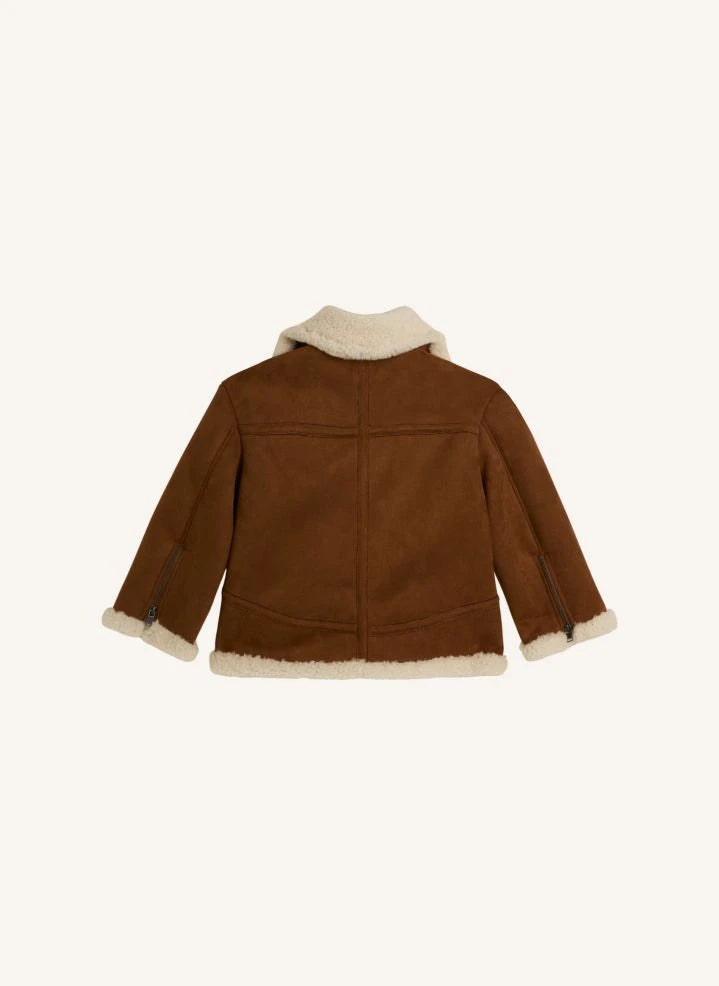 Stella McCartney Kids - Weiche Wildleder-Sherpa-Jacke | Braun