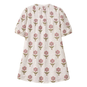 Lililotte - Romy Flowers Blumenmuster Knitter-Kleid aus Bio-Baumwolle | Ecru