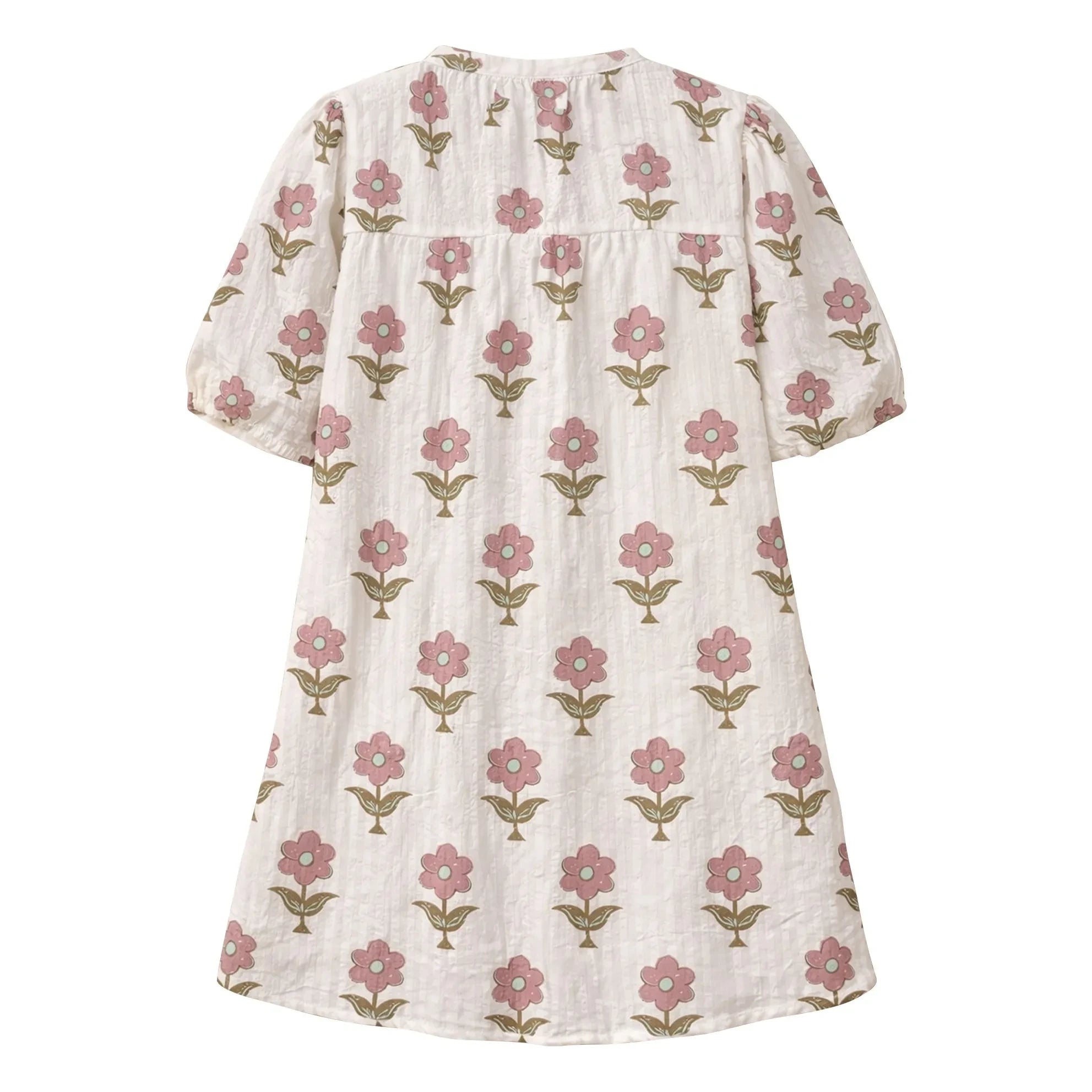 Lililotte - Romy Flowers Blumenmuster Knitter-Kleid aus Bio-Baumwolle | Ecru