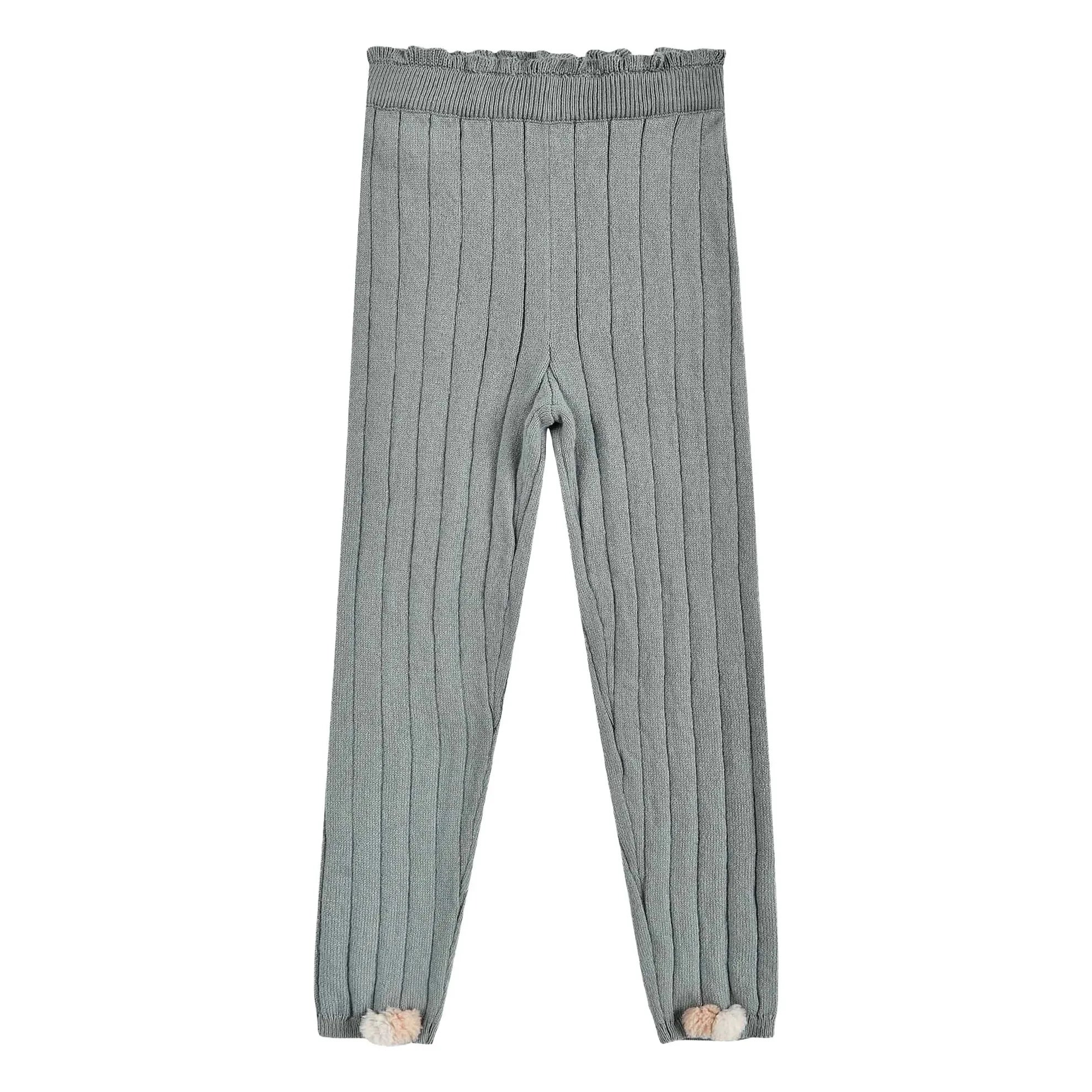Louise Misha - Moldavia Gerippte Leggings | Grau-Blau