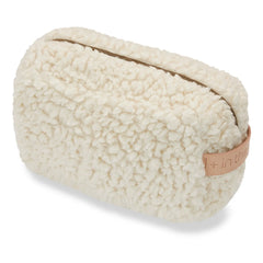 1+ in the family - Kultige Kulturtasche aus Baumwolle und Wolle Sherpa | Ecru